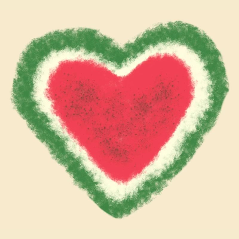 Melone, Wassermelone, Aquarell, Herz