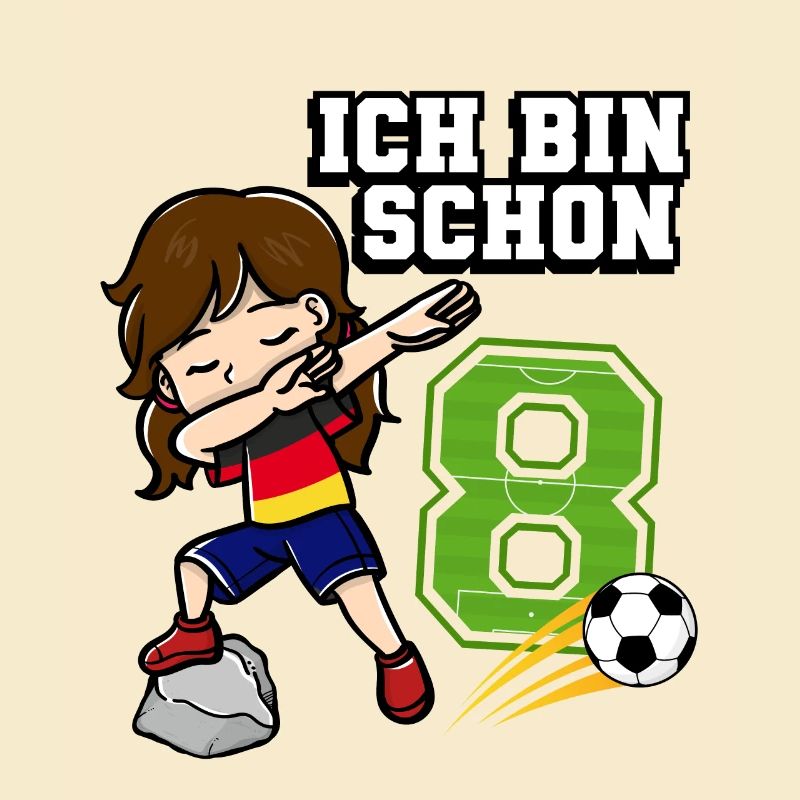 Fußball Mädchen Ich bin schon 8 Geburtstag