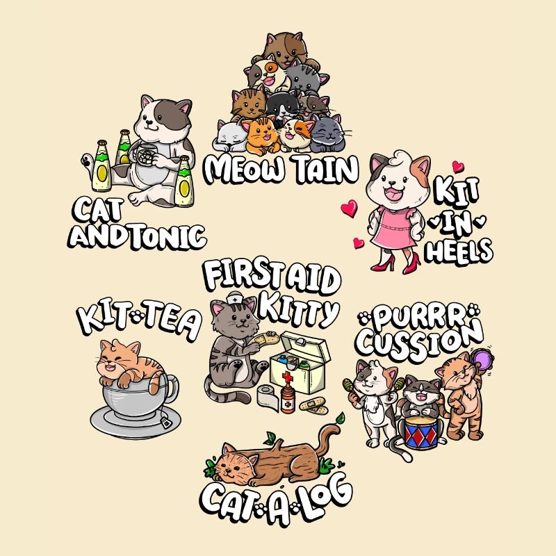 Jeu de mots mignon et drôle de chat | Chat mignon