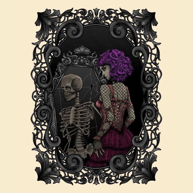 Skeleton mirror image - dead inside - Gothic