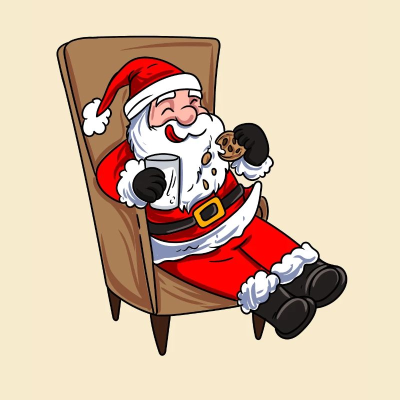 Weihnachtsmann isst Plätzchen