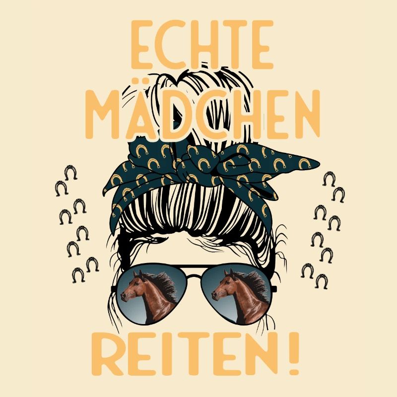 Echte Mädchen Reite Pferde Design