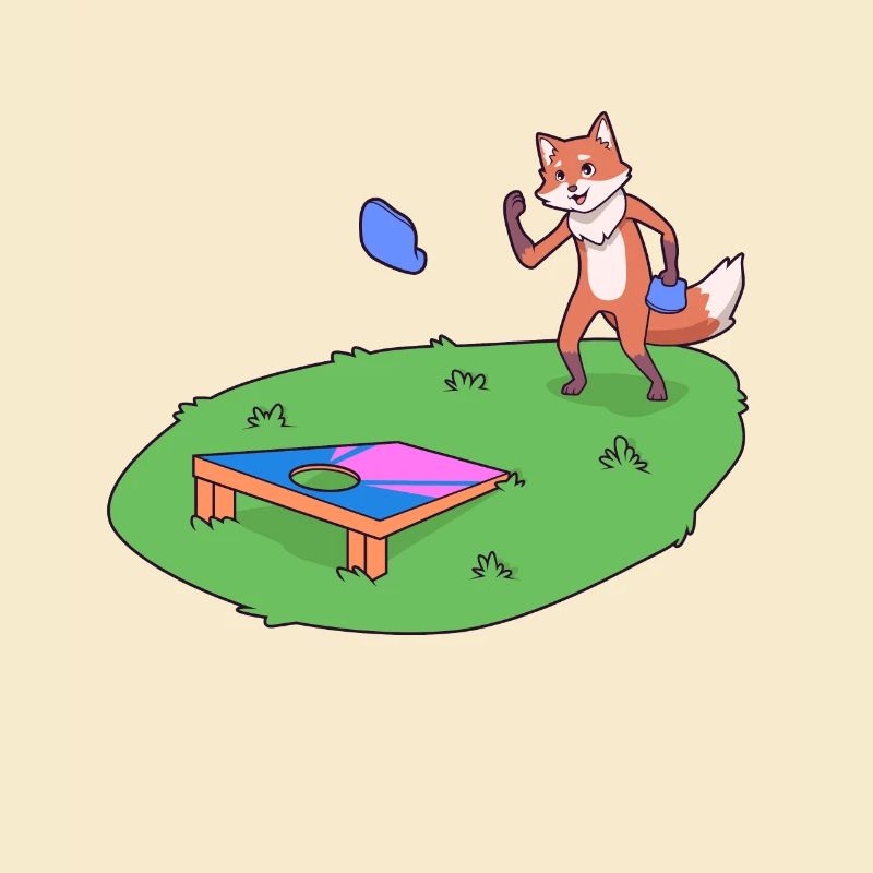 Fuchs spielt Cornhole
