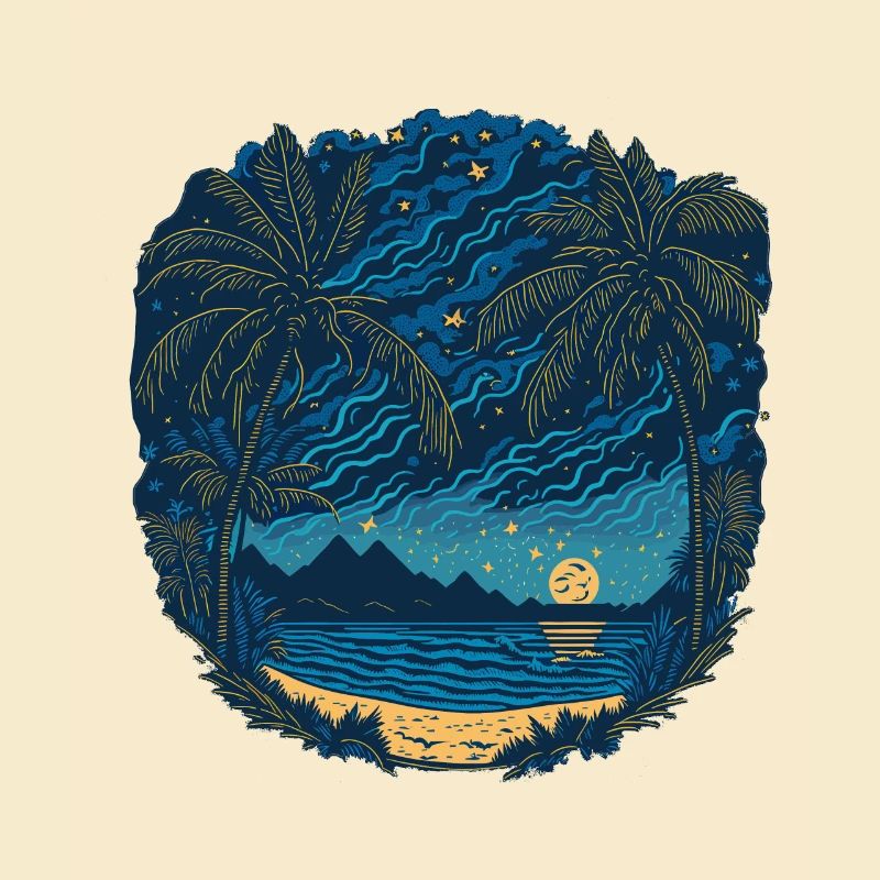 Tropical Beatch Starry Night