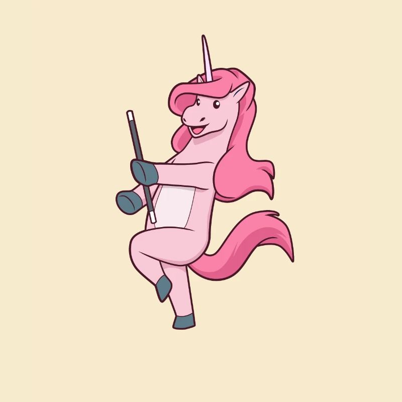 Comic Einhorn beim Twirling