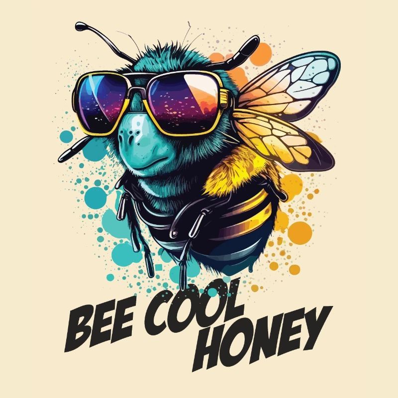 Bourdon graffiti avec lunettes de soleil Bee Cool Honey