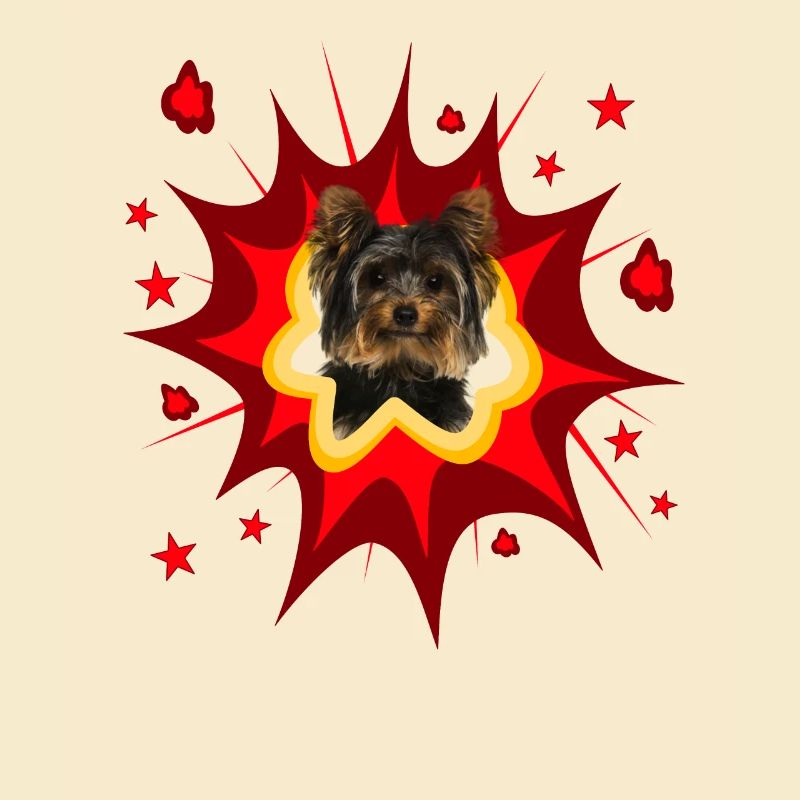 Conception de chien de bande dessinée - Pow - Yorkshire Terrier
