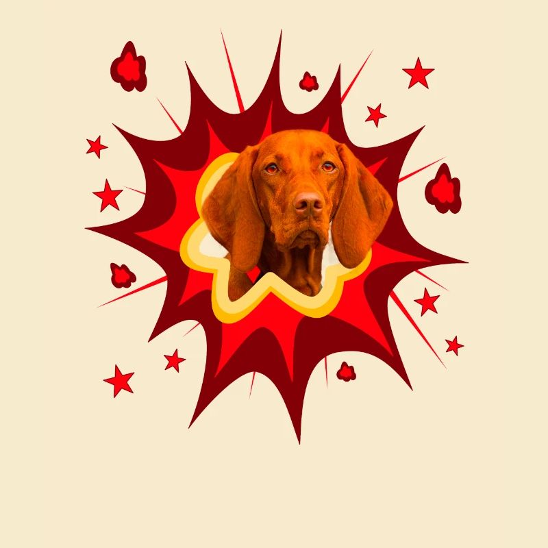 Conception de chien comique - Pow - Vizsla