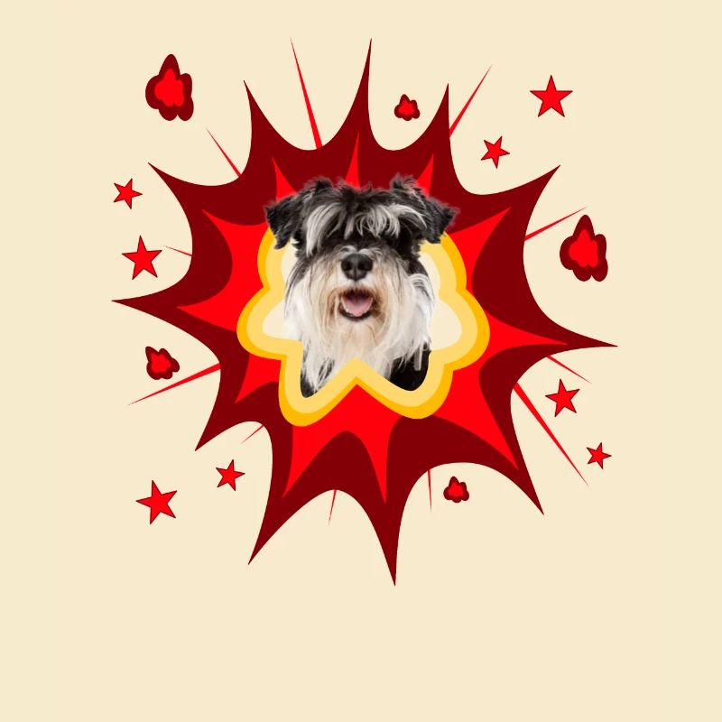 Conception de chien de bande dessinée - Pow - Schnauzer miniature