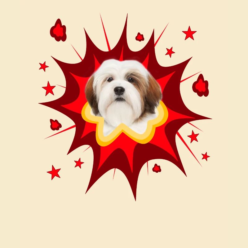 Conception de chien de bande dessinée - Pow - Lhassa Apso