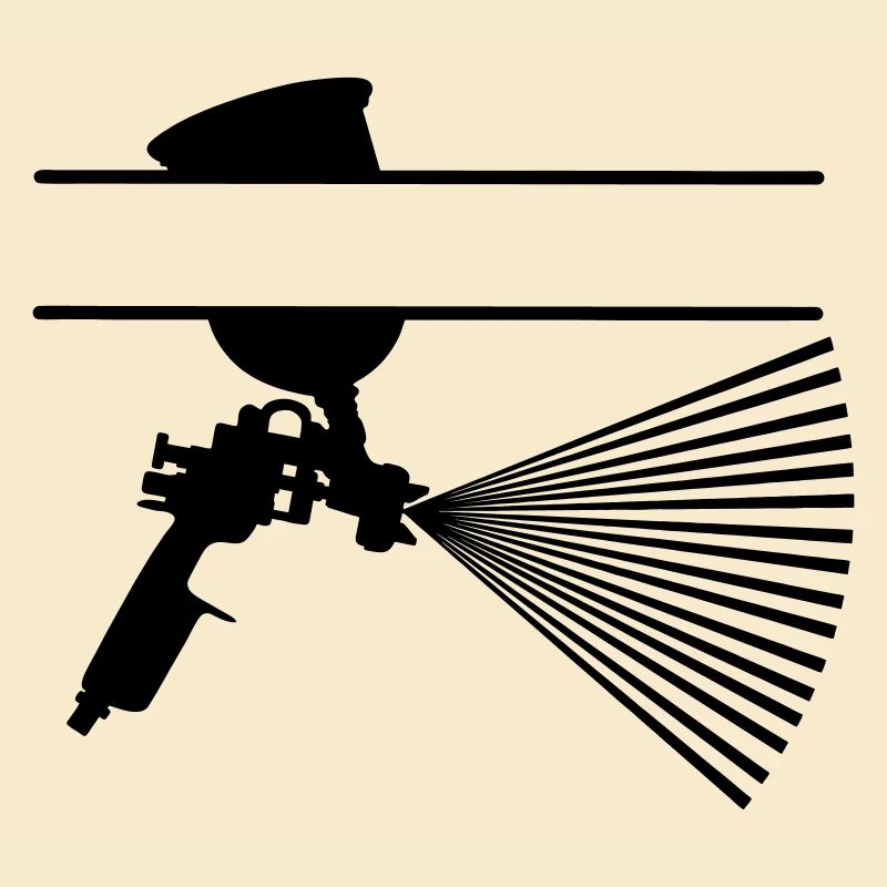 Spray mit Farbbecher Textbanner