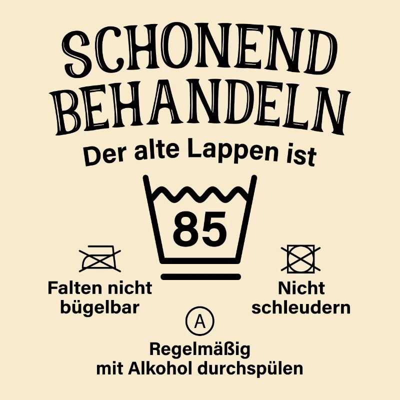 85. Geburtstag Schonend Behandeln Alte Lappen 85