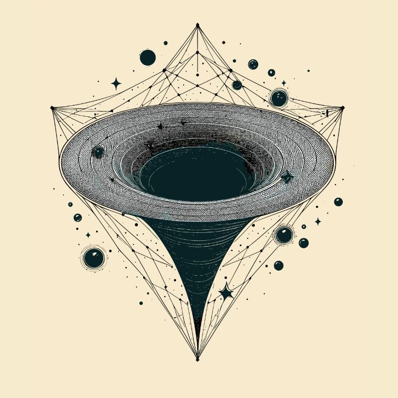 Entonnoir de trou noir dans l’espace