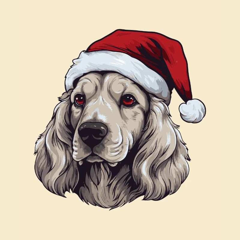 Cocker Spaniel Hund Weihnachten Kopf