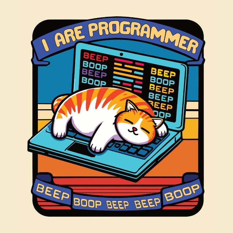 Ich bin Programmierer, fette schlafende Katze