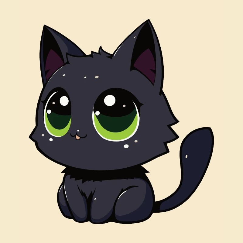 Chat noir qui vous observe, qui s’ébroue