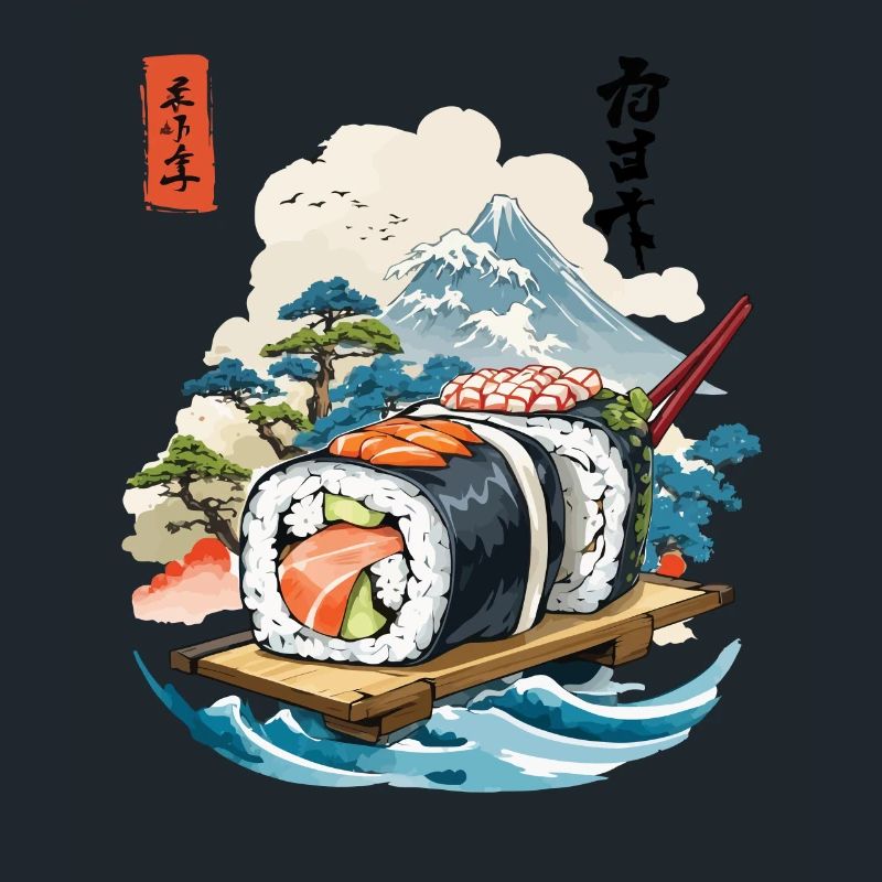 Ukiyo-E Sushi Artwork Design