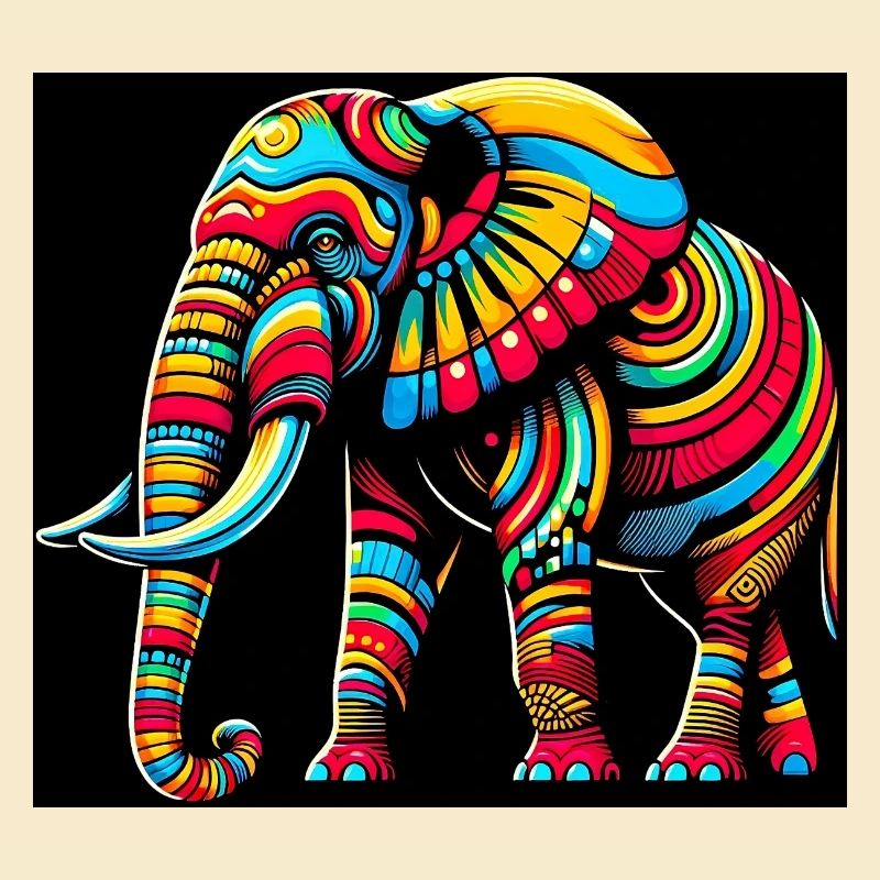 Éléphant Pop Art