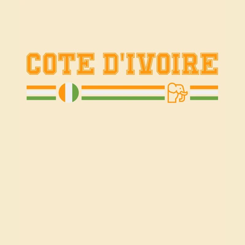 COTE D'IVOIRE drapeau et emblème. Supporters