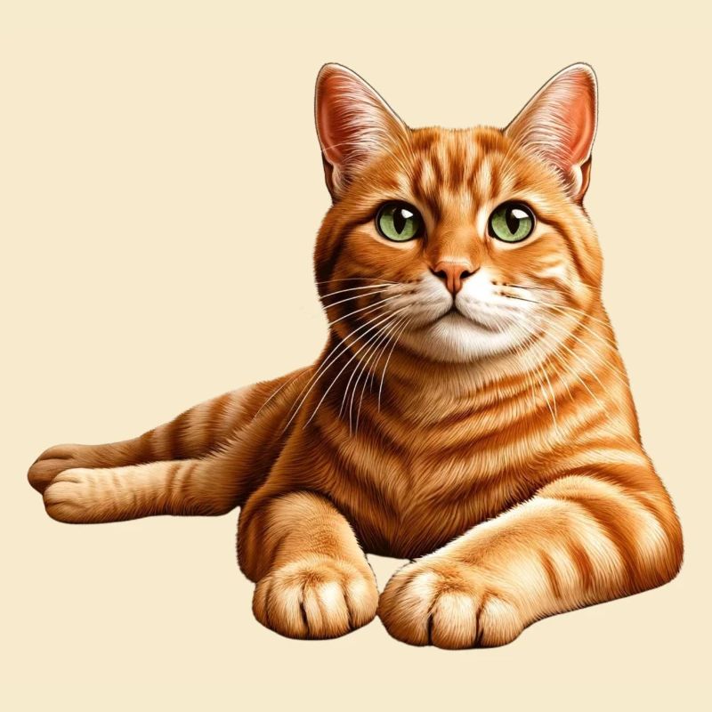 Realistic Orange Tabby Cat Portrait