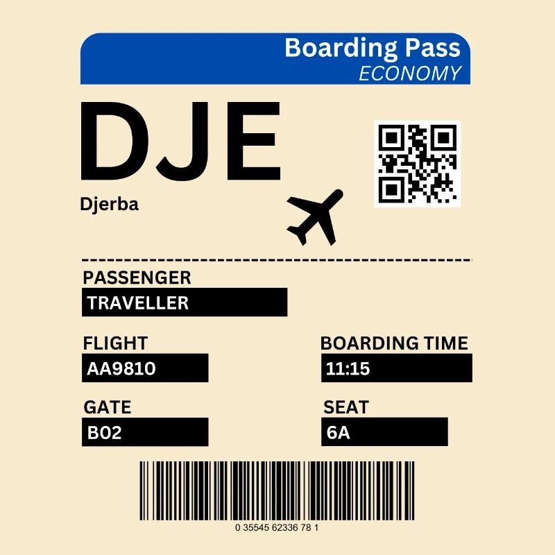 Djerba Boarding Pass Urlaub Tunesien Idee