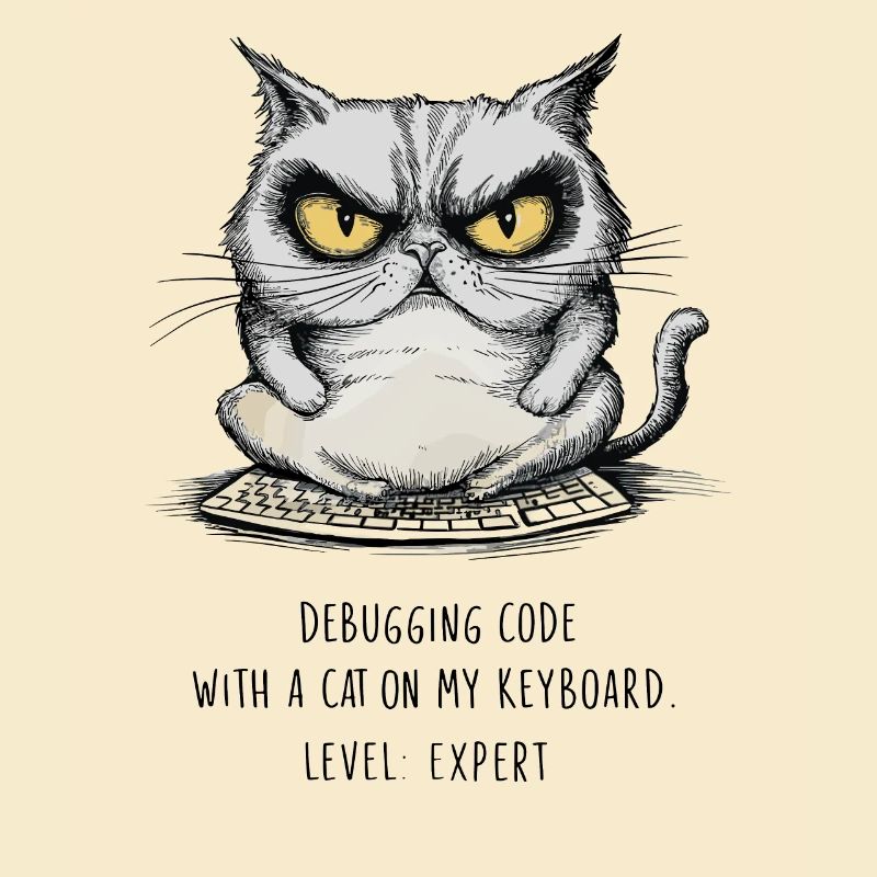 Débogage Code Chat Clavier Expert Humour