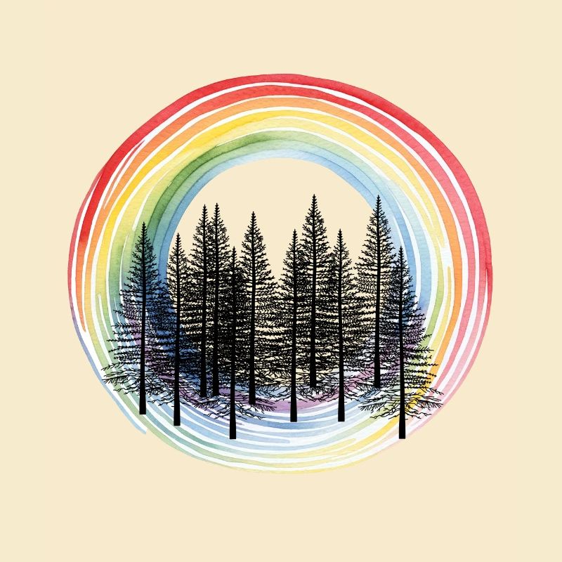 Fir Forest Rainbow Nature Lover
