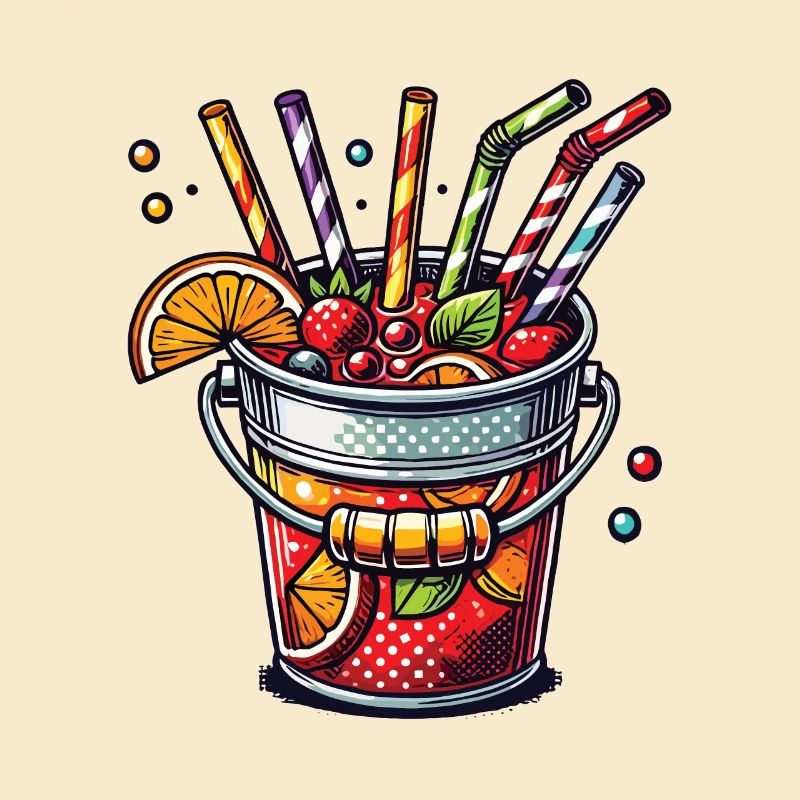 Bunter Sangria Eimer Eimersaufen Mallorca