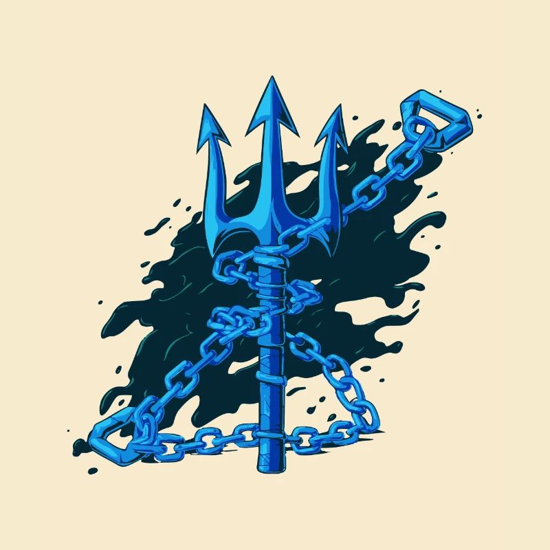 CHAINS WRAPPED AROUND THE TRIDENT
