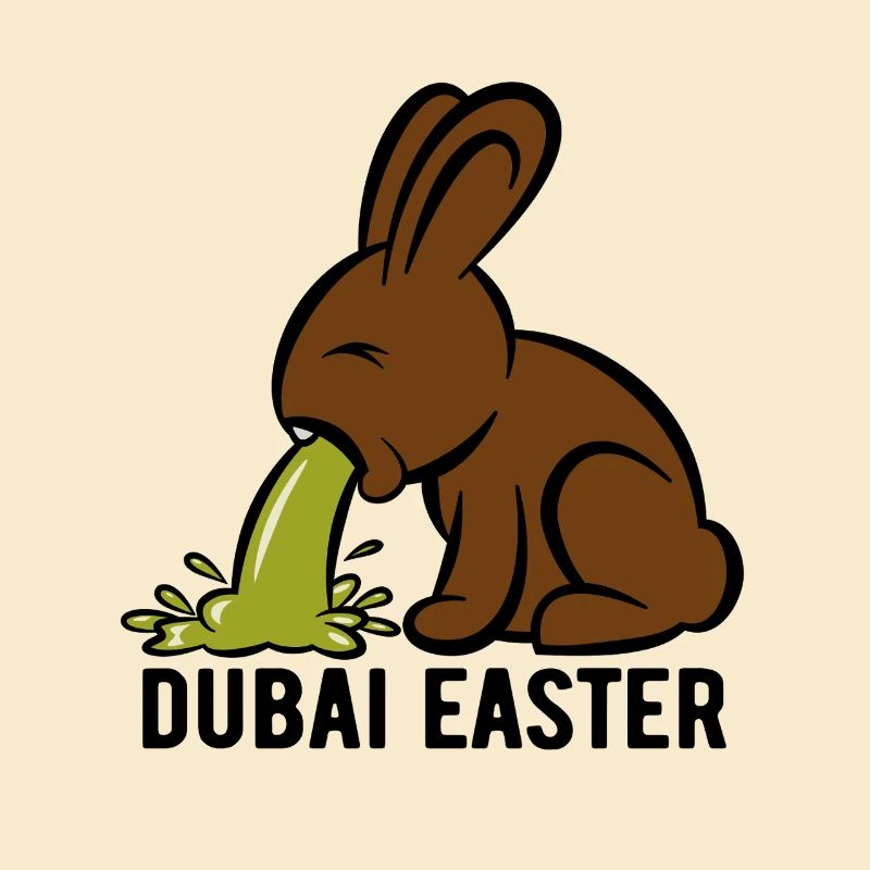 Easter Bunny Puking - Dubai Easter - Easter