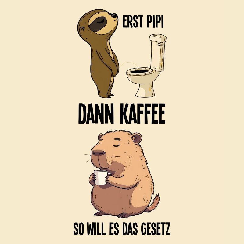 First peeing then coffee sloth capybara tomorrow