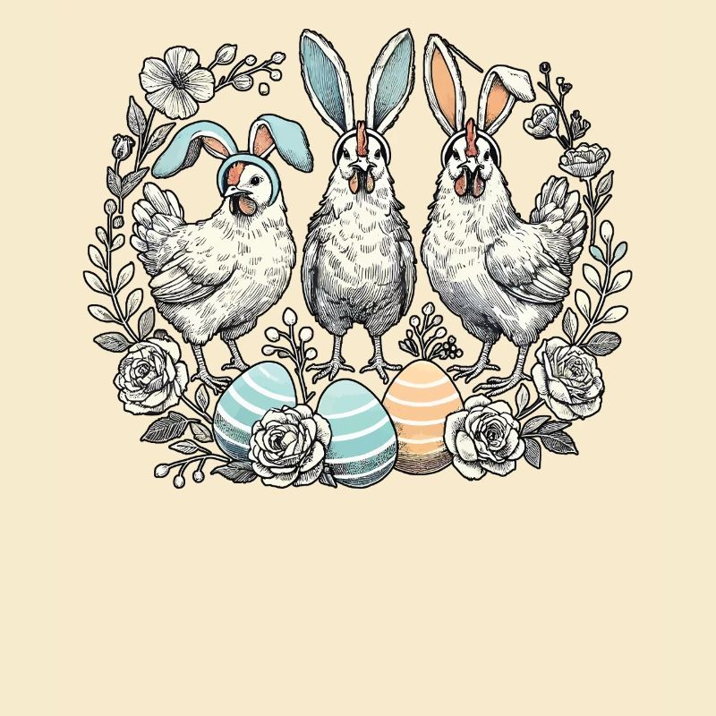 Easter Chickens Retro Easter Bunny Chick Aesthetics