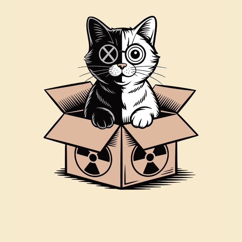 Schrödinger’s Cat in a Box Quanten-Nerd Statement