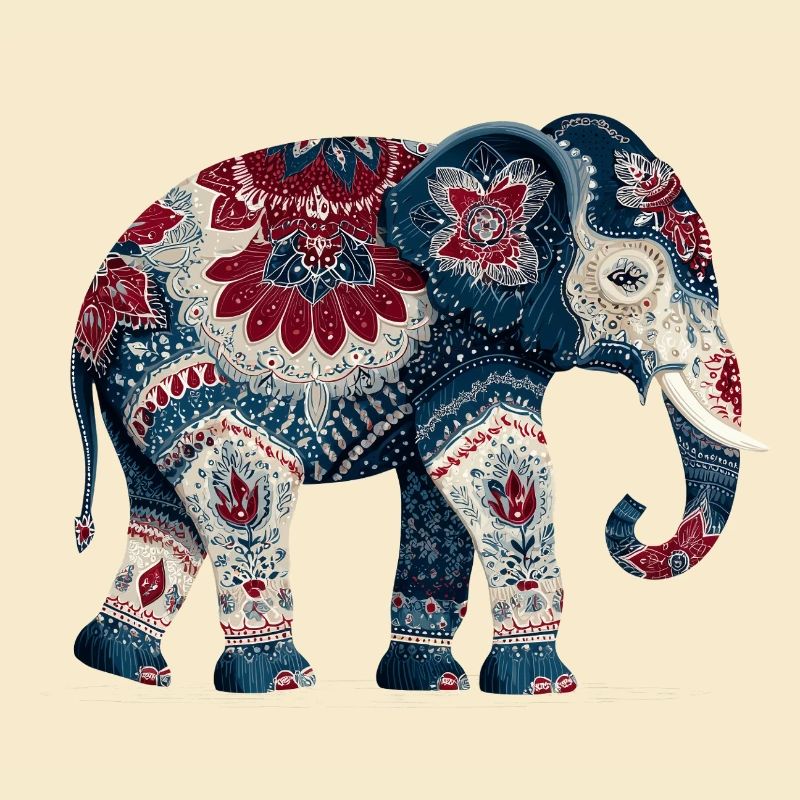 Indigoblauer Elefant