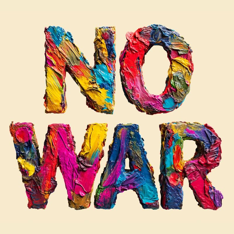 Pas de guerre Déclaration colorée