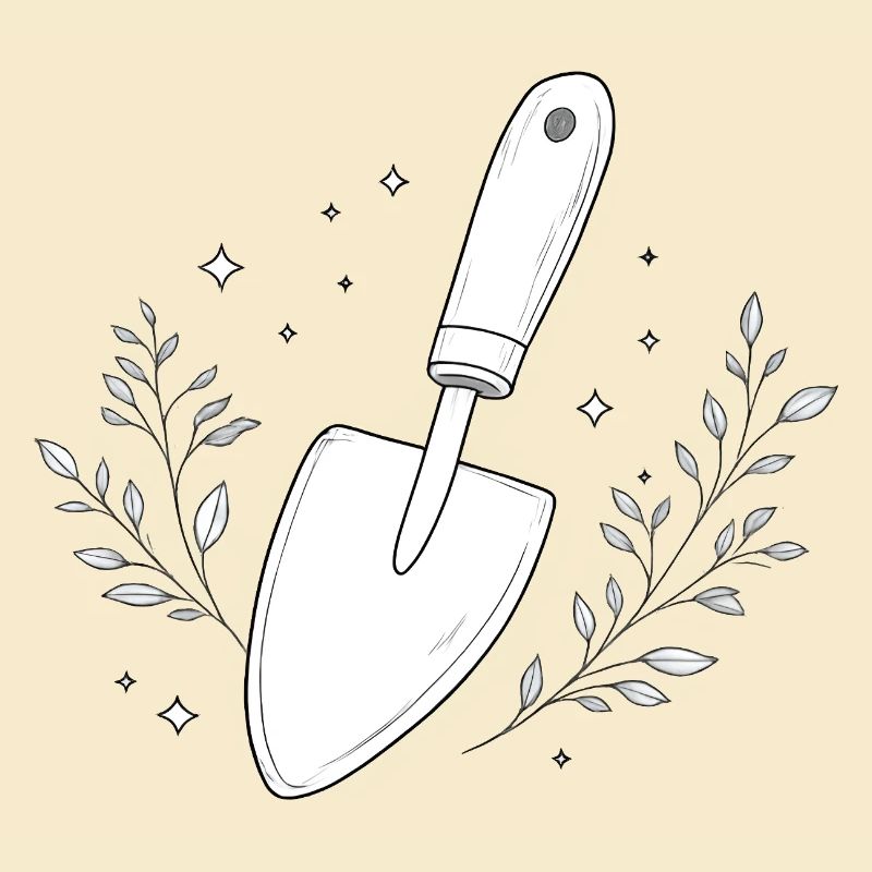 Garten Schaufel Linienstudie