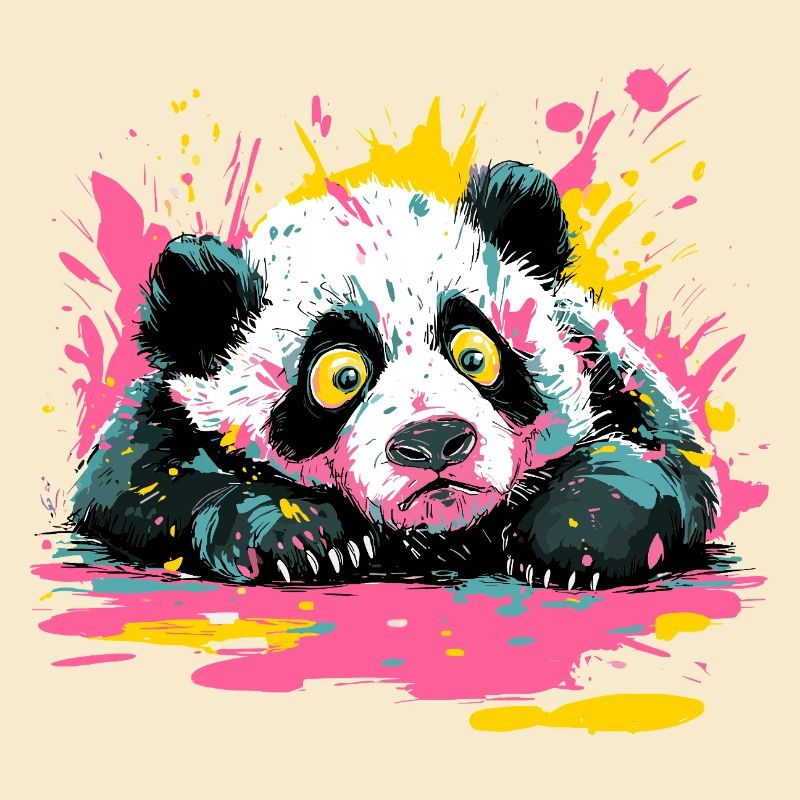 Panda Splash Peinture Pop Art Splash