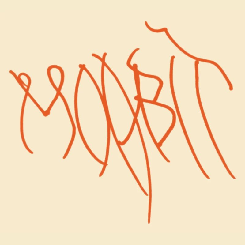 Orangene Graffiti Linien Moabit Berlin