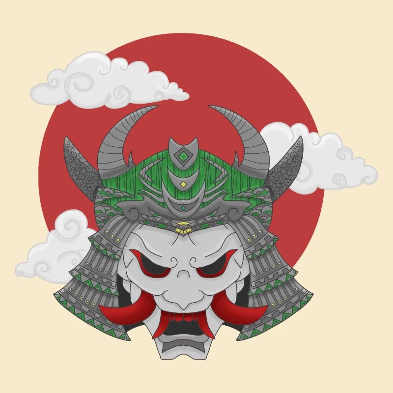 Oni x Samurai Graugrün