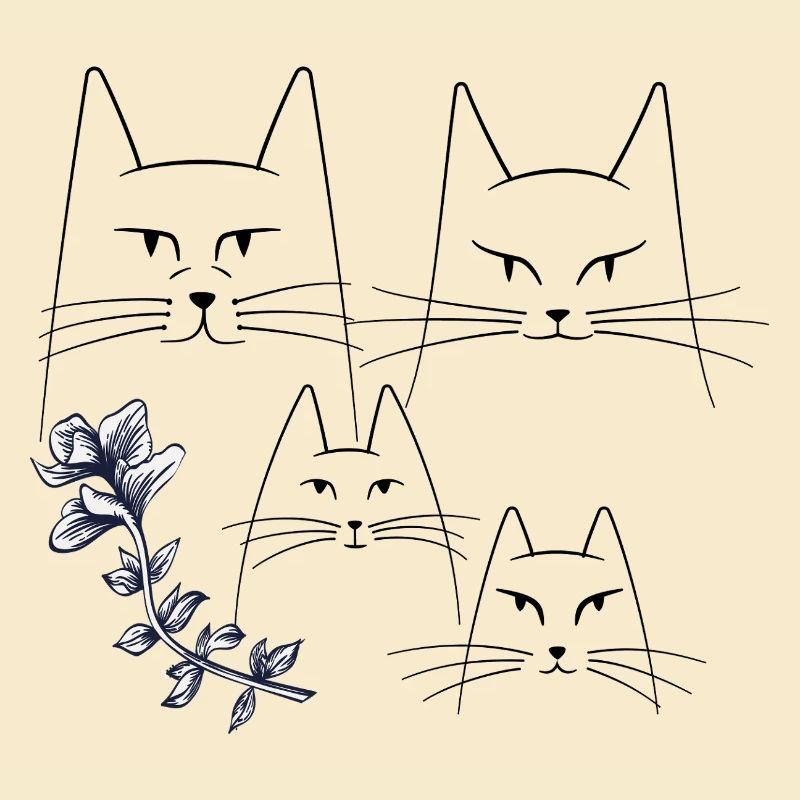 Chats avec une vrille florale