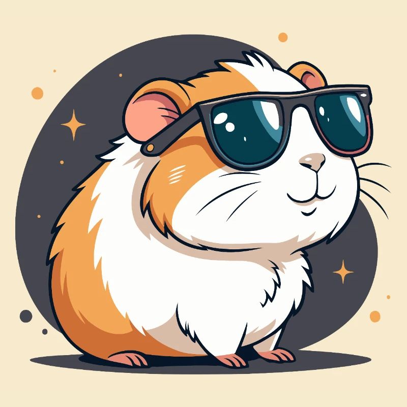 Cool hamster with dark glasses