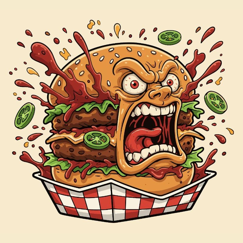 Wütender Burger Splash