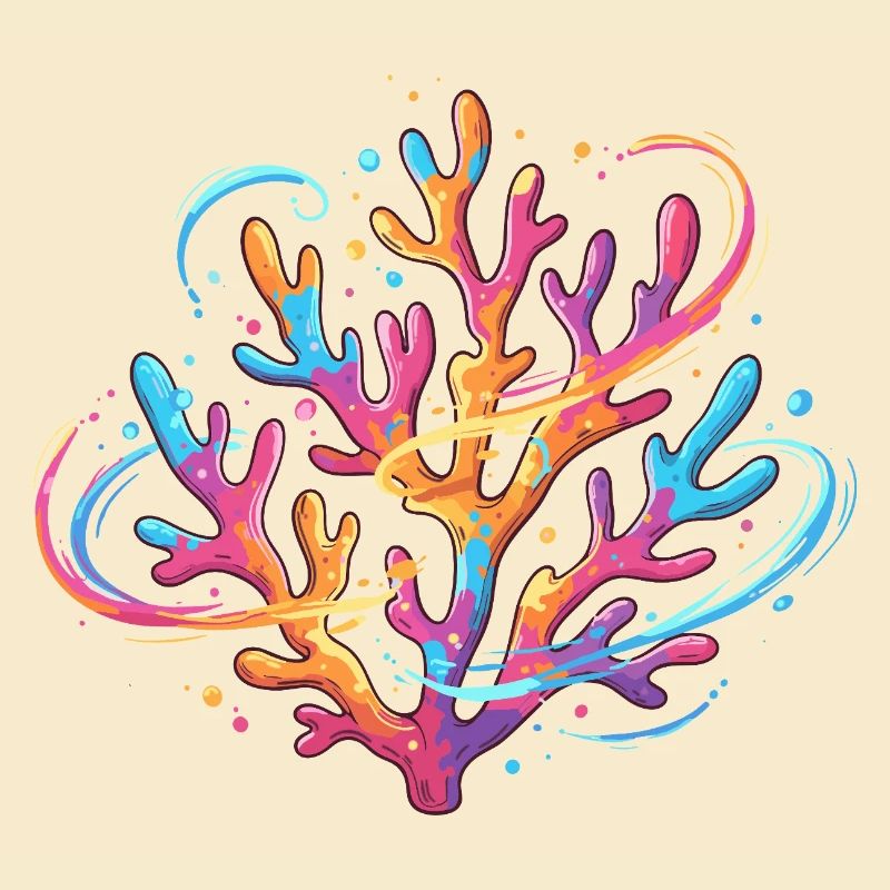 Motif coloré de corail