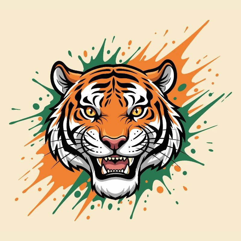 Tiger Head Splash Art