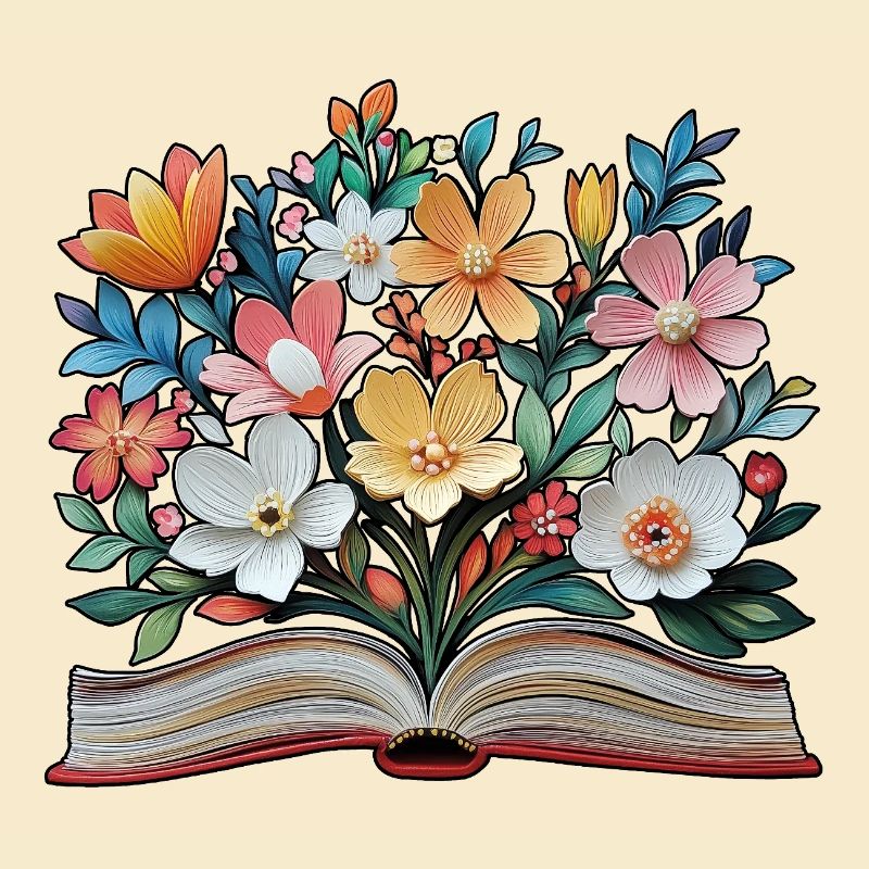 Buch und Blumen