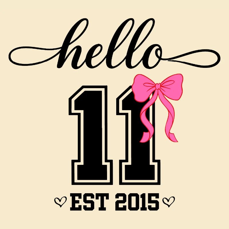 Hello 11 Est 2015 Coquette Schleife Mädchen Geburt