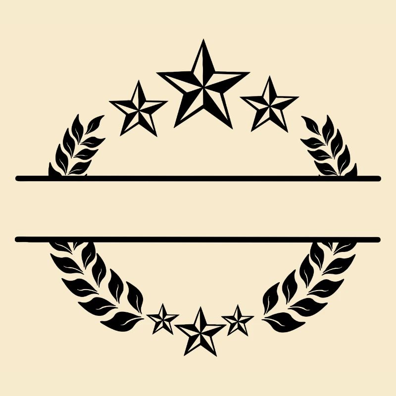 Étoile monogramme couronne de laurier