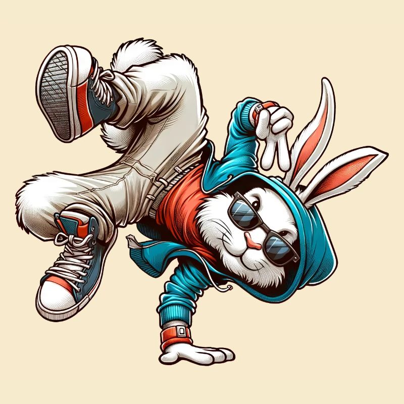 Pâques Pâques Lapin Danse Breakdance