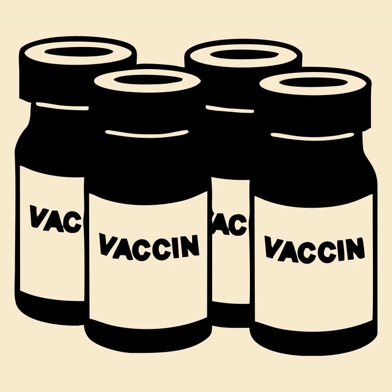 Gläser mit Impfstoff und Aufschrift "Vaccine"