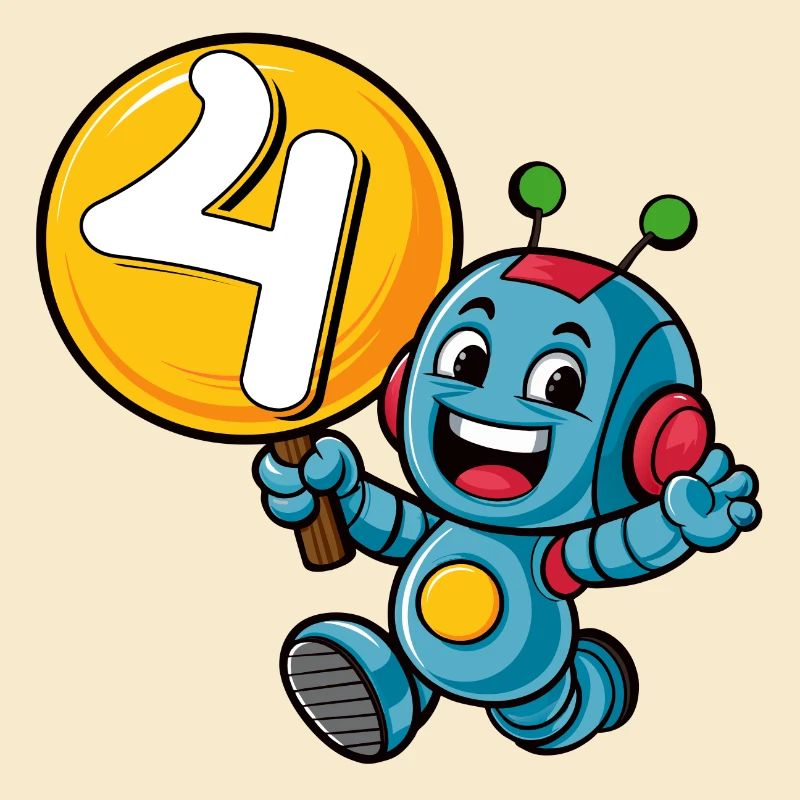 Finally 4 Years Four Fourth Birthday Robot